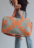 Slate & Orange Aztec Duffel