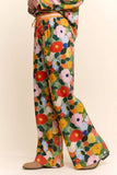 DP67057-FLORAL PRINT WIDE-LEG PANTS WITH DRAWSTRING WAIST