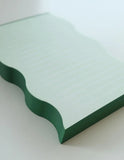 Wavy Shaped Notepad | Mint + Evergreen Edge