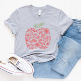 Colorful Flower Apple | Short Sleeve Graphic Tee | Teacher
