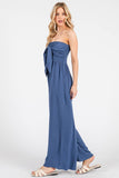 Front Tie Tank Top Wide Leg Jumpsuit - VNJU60417