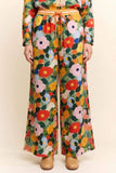 DP67057-FLORAL PRINT WIDE-LEG PANTS WITH DRAWSTRING WAIST