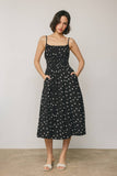 Sunday Dot Shirred Waist Sleeveless Dress
