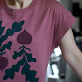 Red Beets Farmers Market Vegetables Loose Fit Boxy Tee Rouge