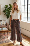 Striped Knit Wide Leg Pants