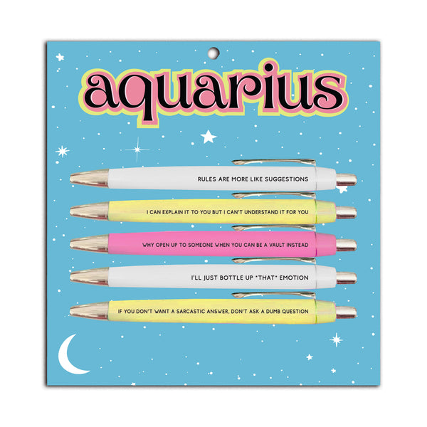 Aquarius Pen Set (astrology, zodiac, funny)