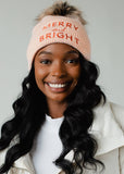 Blush Merry & Bright Knit Pom Hat