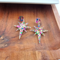 Star of Bethlehem Earrings - Gold Sparkle // Christmas, Holiday