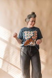 See the good flower | vintage navy crop