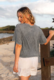 AMERICA FOIL Cropped Mineral Washed Graphic Top