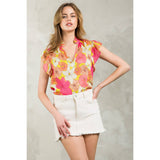 Flutter Sleeve Floral Top