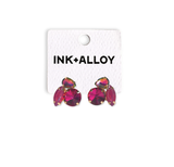 Bailey Mixed Post Earrings Magenta Wholesale