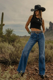 ECO FABRIC HIGH RISE RELAXED FLARE JEANS