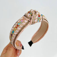 Western Boho Embellished Woven Knot Headband