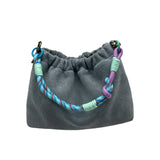 SUEDE LEATHER SHOULDER BAG PLEATED: Taupe