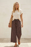 Striped Knit Wide Leg Pants
