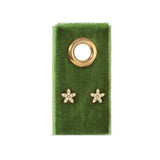 Pavé Flower Studs On Velvet Tag