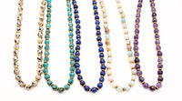 Simple Beaded 6mm Stone Necklace: Amethyst