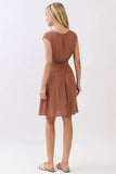 SURPLICE SMOCKED WAIST MINI DRESS - VJD400097