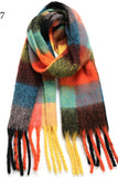 Chunky Oblong Plaid Multi Color Brushed Scarf (18 colors)