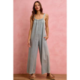 WIDE LEG LIGHTWEIGHT DENIM JUMPSUIT OVERALL