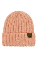 C.C Solid Color Fuzzy Beanie: Black