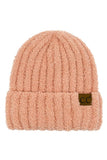 C.C Solid Color Fuzzy Beanie: Black