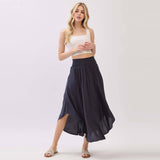 Smocked Waist Flowy Skirt - VNS16762