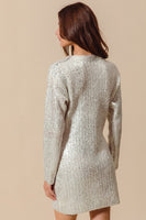 Metallic Holiday Sweater Dress