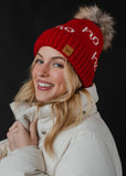 Red & White Ho Ho Ho Pom Hat