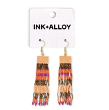 Billie Mixed Horizontal Stripes Beaded Fringe Earrings Jaipur Wholesale