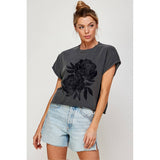 PEONY FLOWER GRAPHIC CROP TOP