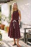 Retro Dot Tank & Midi Skirt Set