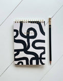Spiral Jotter | Black + White Squiggle