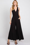 SURPLICE SLEEVELESS WIDE LEG JUMPSUIT - VJU17277
