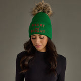 Green Merry & Bright Knit Pom Hat