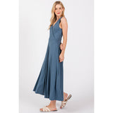 SURPLICE SLEEVELESS WIDE LEG JUMPSUIT - VJU17277