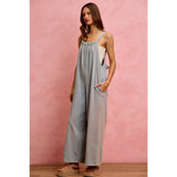 WIDE LEG LIGHTWEIGHT DENIM JUMPSUIT OVERALL