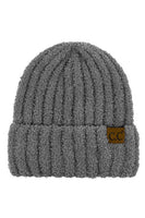 C.C Solid Color Fuzzy Beanie: Black