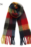 Chunky Oblong Plaid Multi Color Brushed Scarf (18 colors)