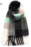 Chunky Oblong Plaid Multi Color Brushed Scarf (18 colors)