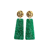 Mia Mini Earrings - Green Glitter // Jewelry, Earrings, Game Day, Christmas