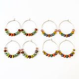 Gold-filled Hoops with small Vibrant Colorful beads
