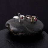 Rhodium Gold Plated Double Stone Ring