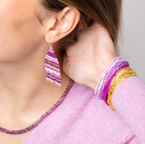 Chelsea 18-Strand Luxe Beaded Bracelet Set Purple Wholesale