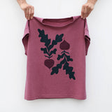 Red Beets Farmers Market Vegetables Loose Fit Boxy Tee Rouge