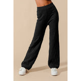 CHECKER PATTERN KNITTED STRAIGHT LEG SWEATER PANTS