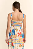 SQUARE NECK STRAPPY MIDI SUNDRESS TIERED SKIRT