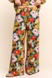DP67057-FLORAL PRINT WIDE-LEG PANTS WITH DRAWSTRING WAIST