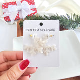 Snowflake Hoops - Cream // Christmas, Holiday, Jewelry, Earrings